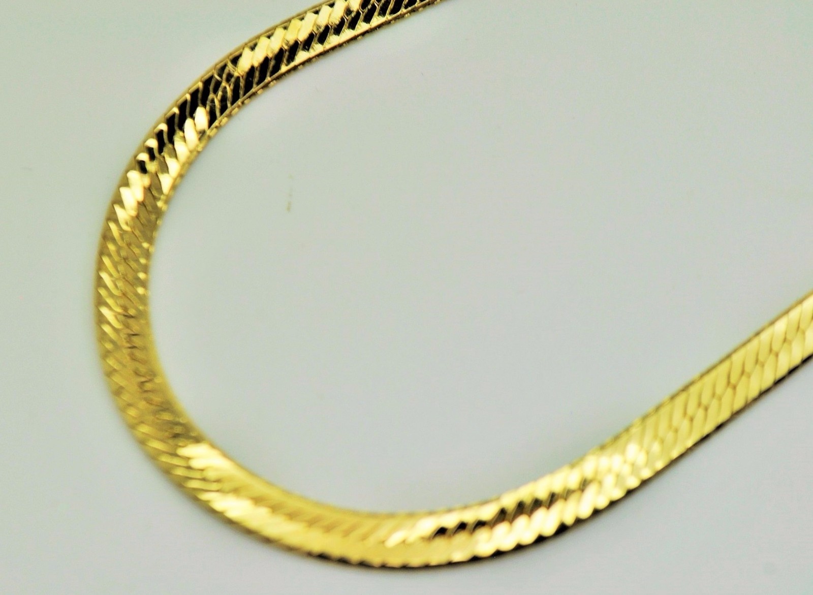 Mens/woman 14kgp gold plated 18 inch herring bone chain necklace -009