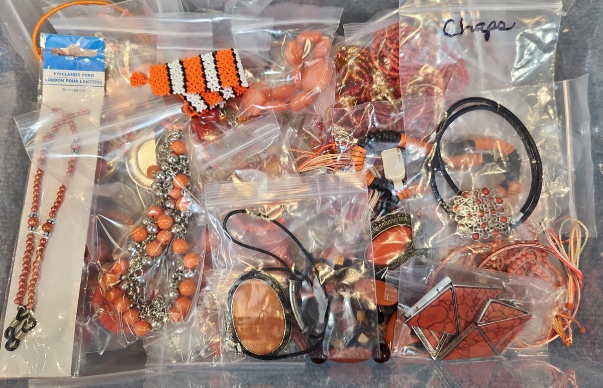 Jewelry Wearable Orange Collection 5 Lbs Lot #692 See Description