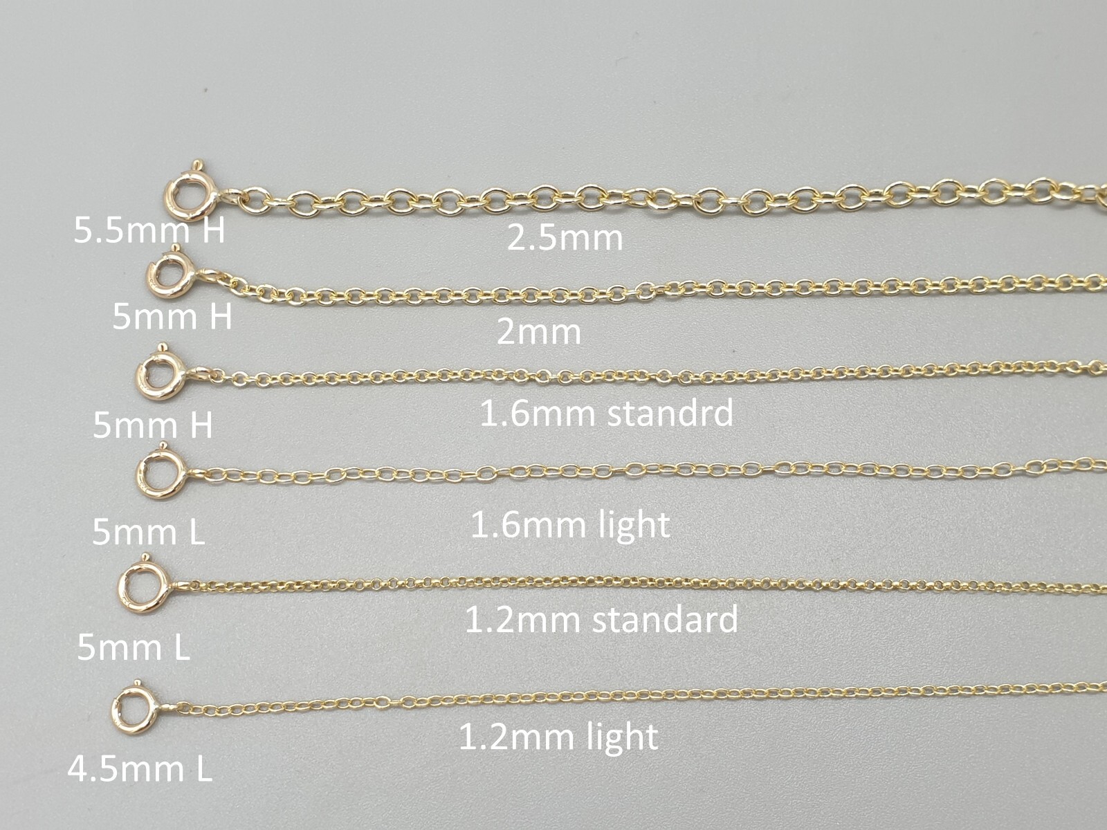 9ct Yellow Gold Extender Chain 9k Safety Bracelet Necklace Extension 0.5″ to 4″