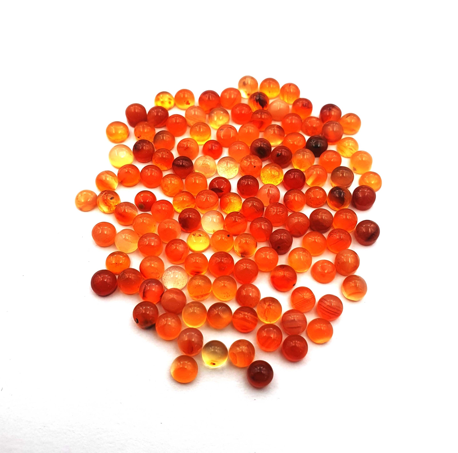 Natural Carnelian Round Cabochon Loose Gemstone Lot 100 Pcs 4 MM