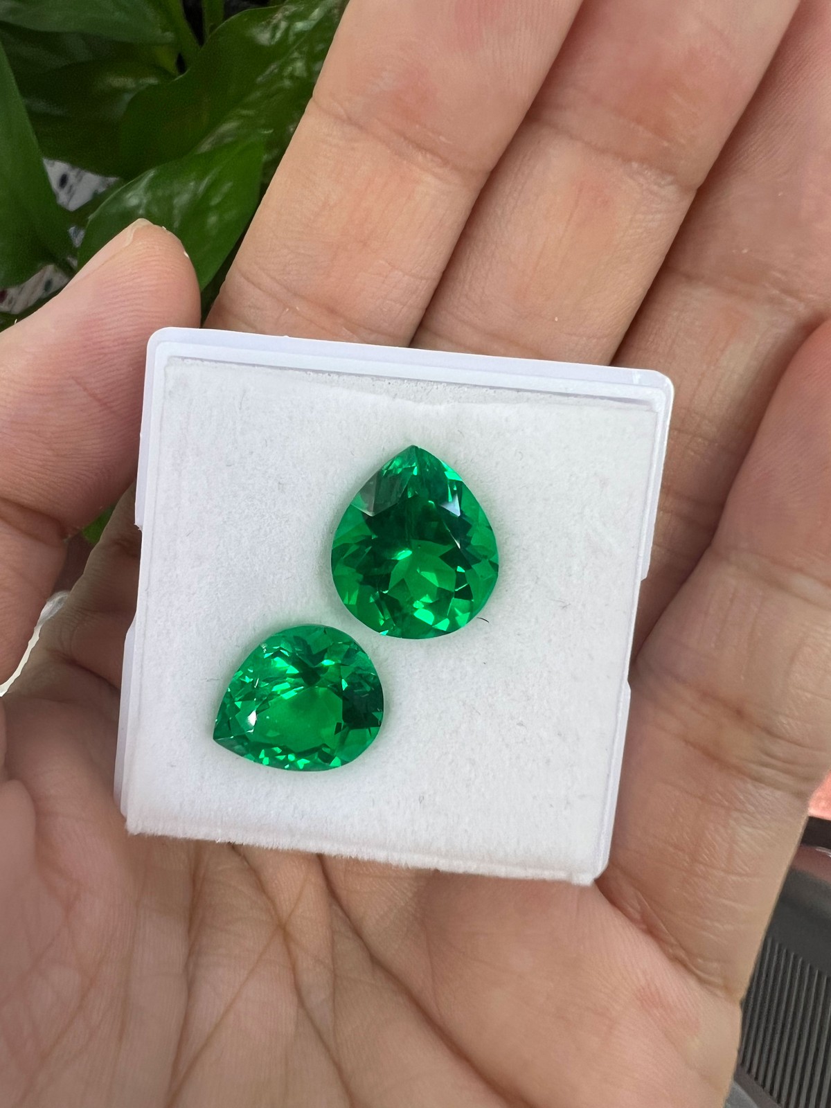 AGL Lab Grown Hydrothermal Pear Cut Lab Grown Colombia Emerald Loose Gemstones