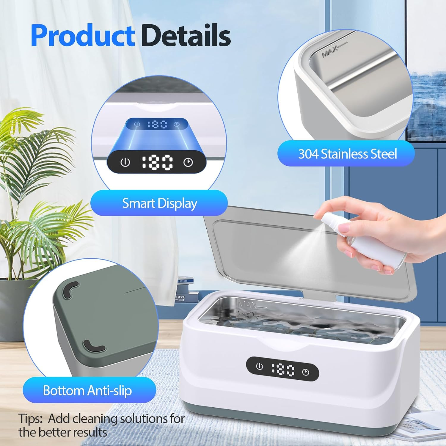Ultrasonic Jewelry Cleaner: 48Khz Ring Cleaner Ultrasonic Machine with Digital T