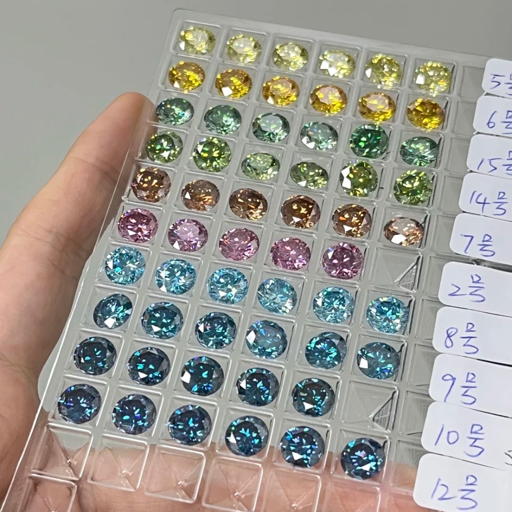 Wholesale Round Cut 1-10pcs VVS1 Colorful 0.5-3ct Moissanite GRA for Jewelry DIY