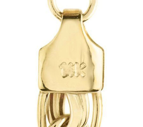 All Shiny Interlocked Corinthian Link Bracelet Genuine 14K Yellow Gold QVC