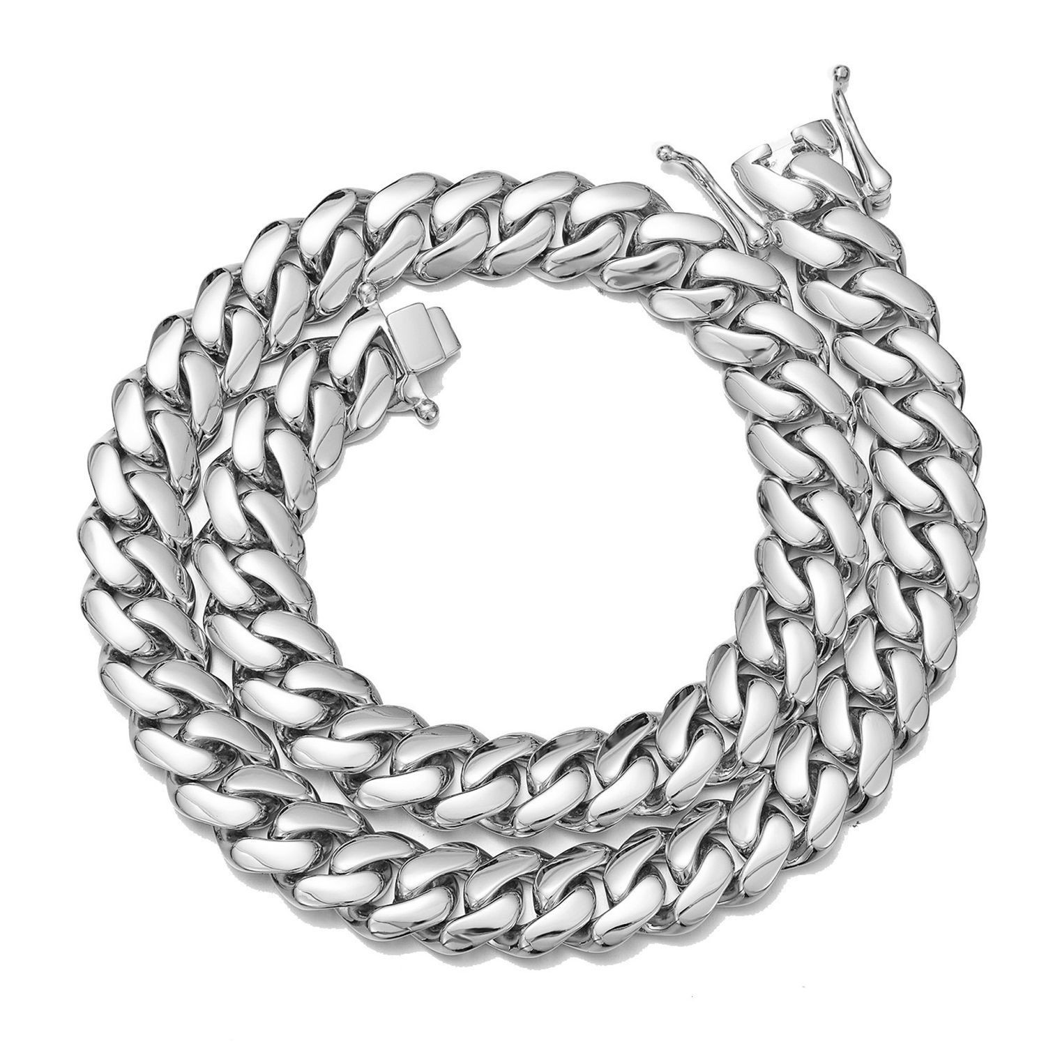 Stainless Steel Miami Hip Hop Cuban Chain Necklace Bracelet 10-22MM
