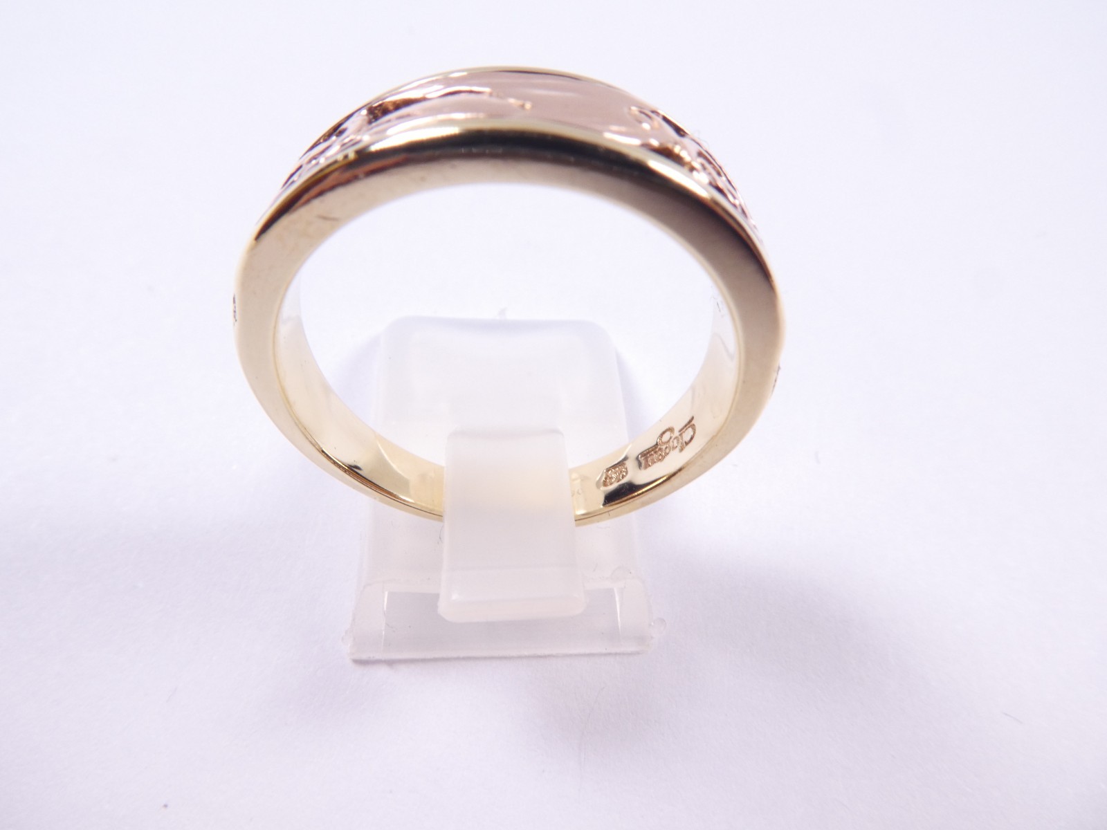 Gold ring 9 carat yellow and rose gold Clogau Welsh gold Size U