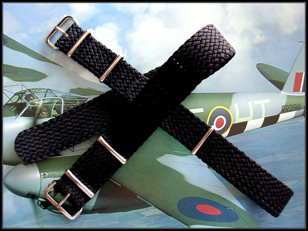 18mm Braided Woven NATO G10 ® Nylon Perlon watch band Military strap IW SUISSE