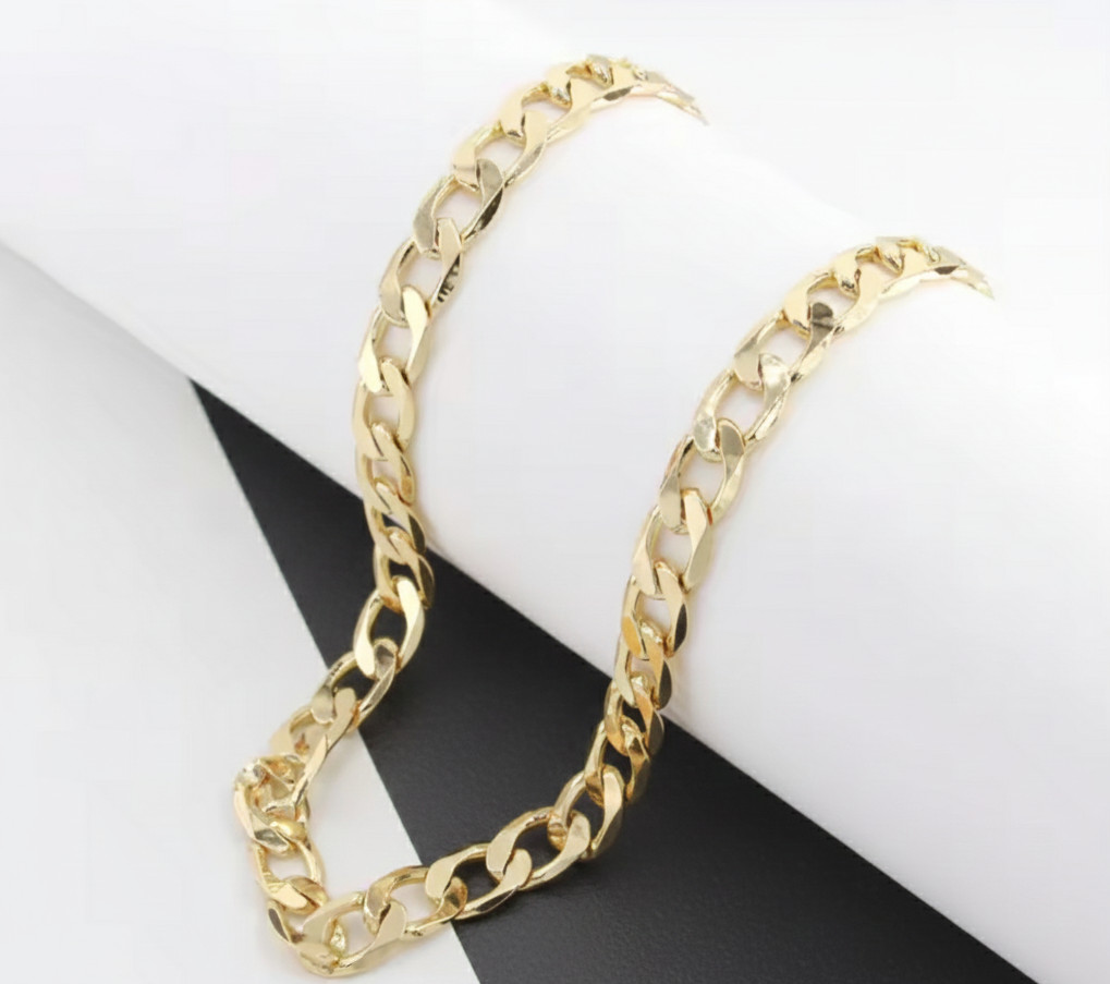 14k Gold Filled Cuban Chain Curb Link Necklace 3-8mm 18-24” Men Women