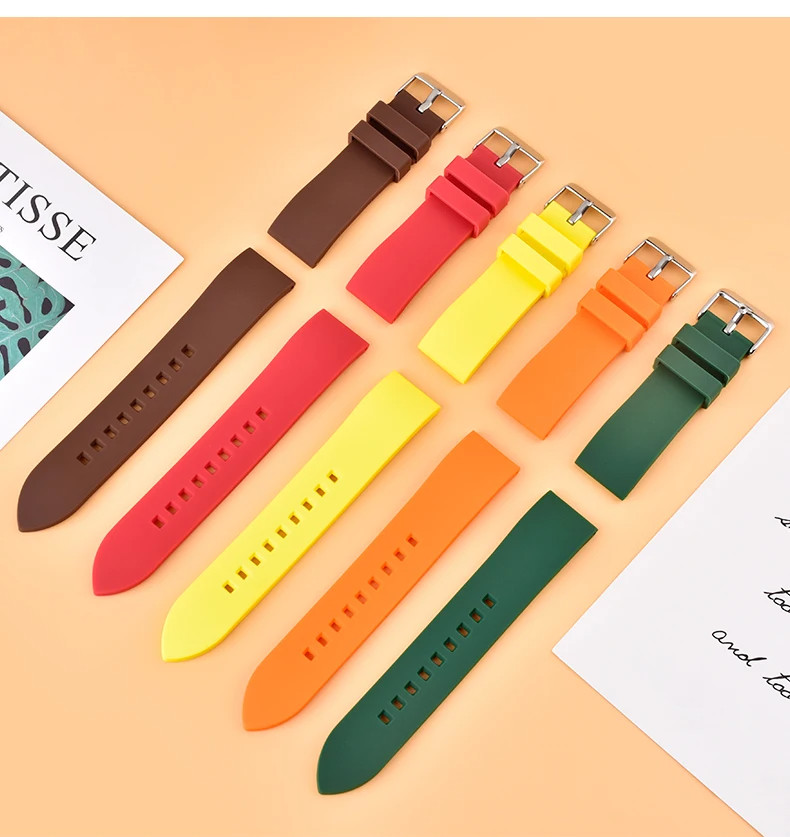 18mm 20mm 22mm Soft Silicone Watch Band Divers Replacement Strap Quick Release