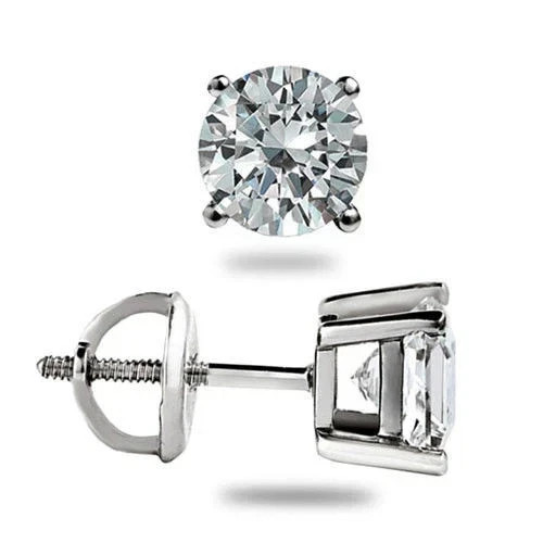 2.00 Ct Round Cut Simulated Diamond Pair Women Stud 925 Sterling Silver Earring