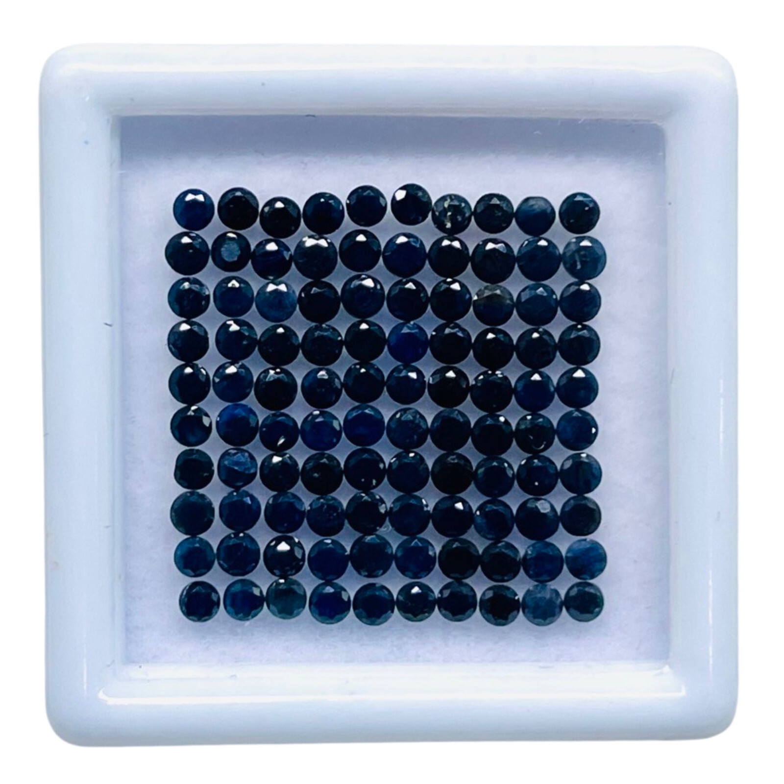 100 Pcs Natural Blue Sapphire 1.8mm Round Diamond Cut Calibrated Loose Gemstones