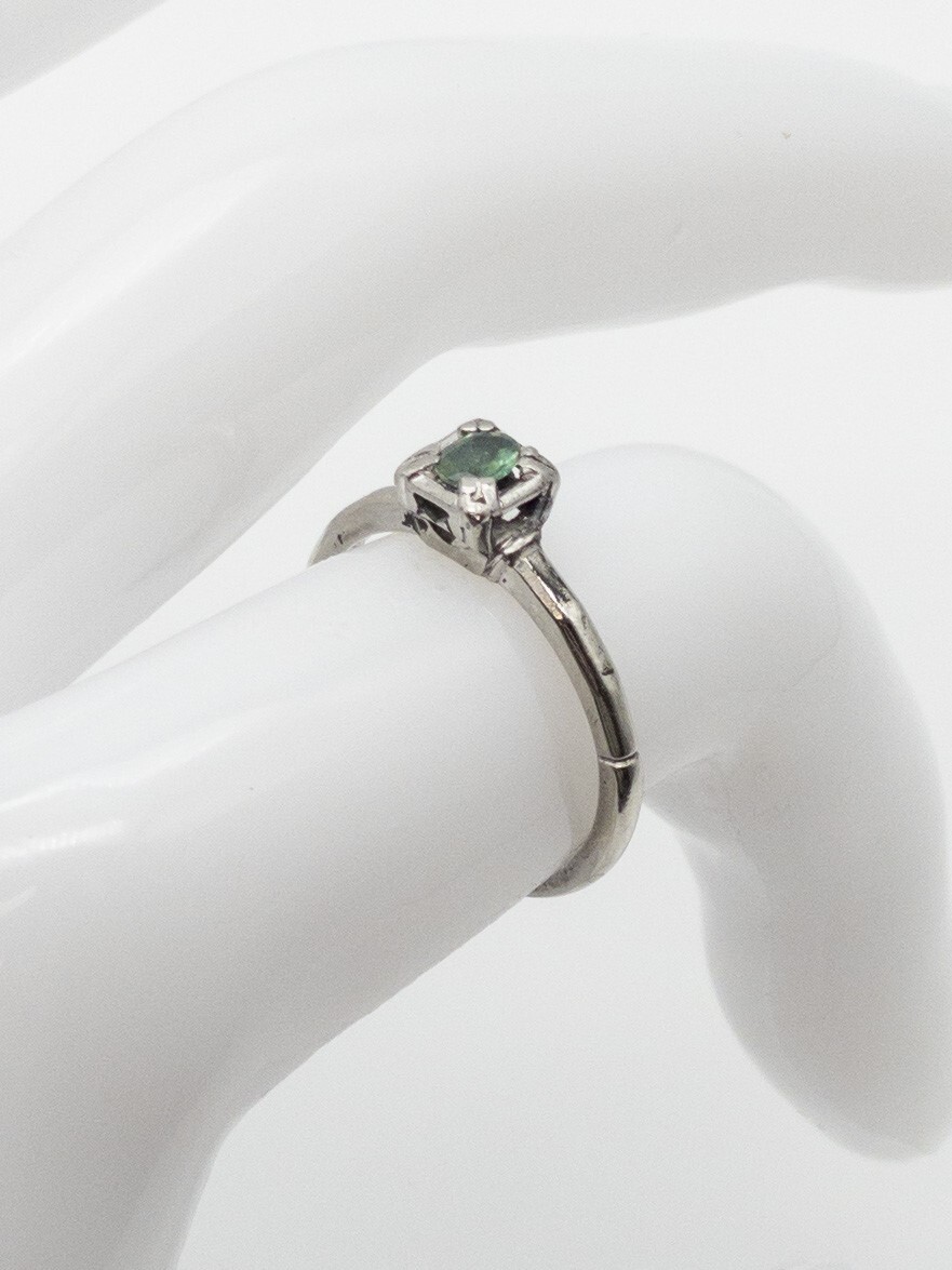 Vintage Traub Orange Blossom $2400 .33ct Natural Alexandrite 14k White Gold Ring