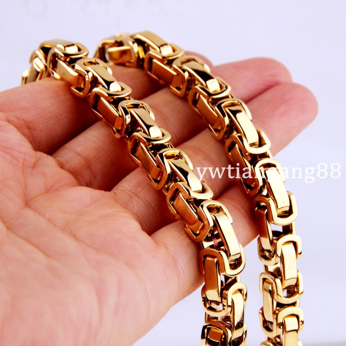 16~40″ 4/5/8mm Fashion Stainless Steel Men Womens Byzantine Box Chain Necklace