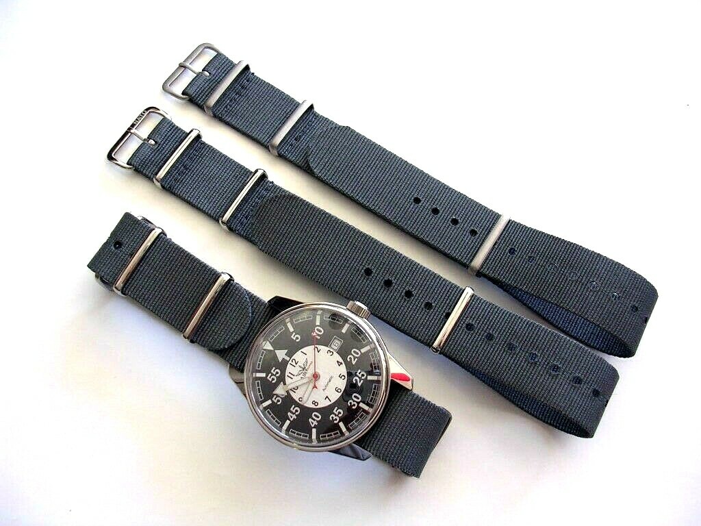 NATO watchband strap military Nylon 20mm Blue G10 2pk weekend IW SUISSE 20 22 24