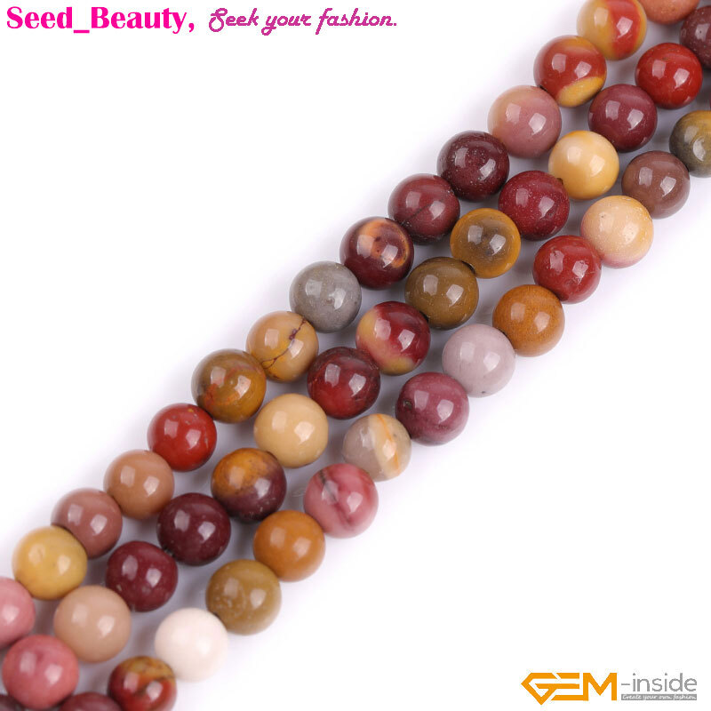 Natural Gemstone Genuine Multicolor Mookaite Beads For Women Jewelry Making 15″