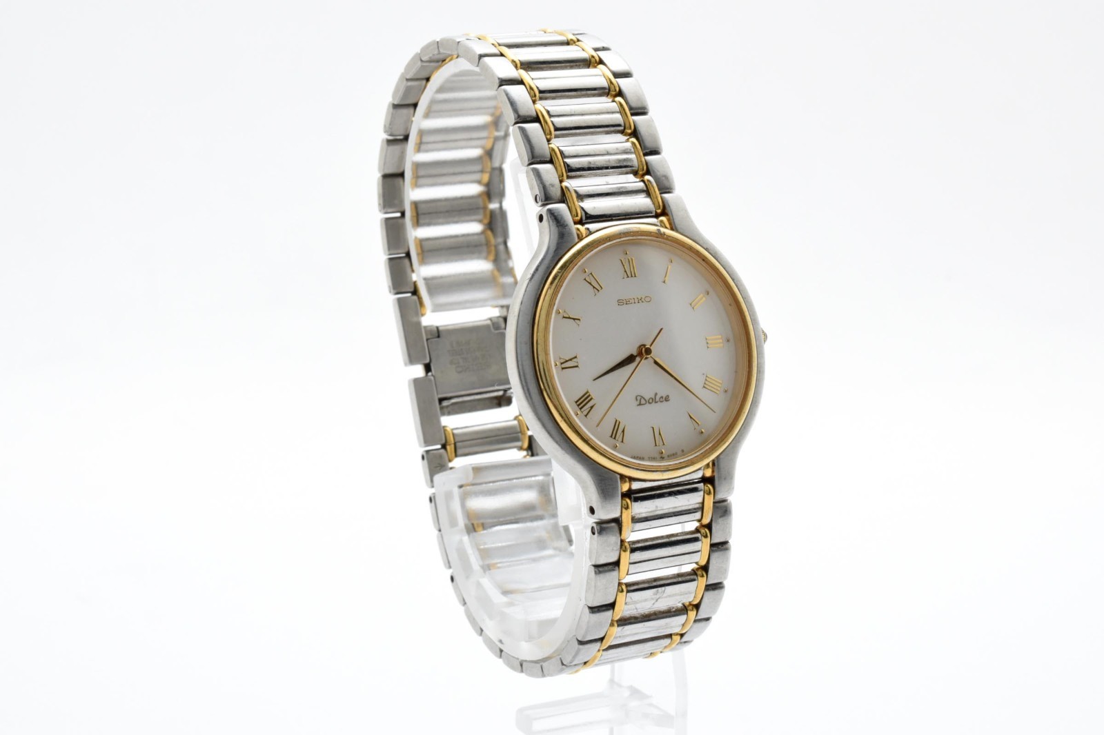 [Near Mint]Vintage SEIKO Dolce 7741-6050 Two-Tone Quartz Mens Watch JAPAN