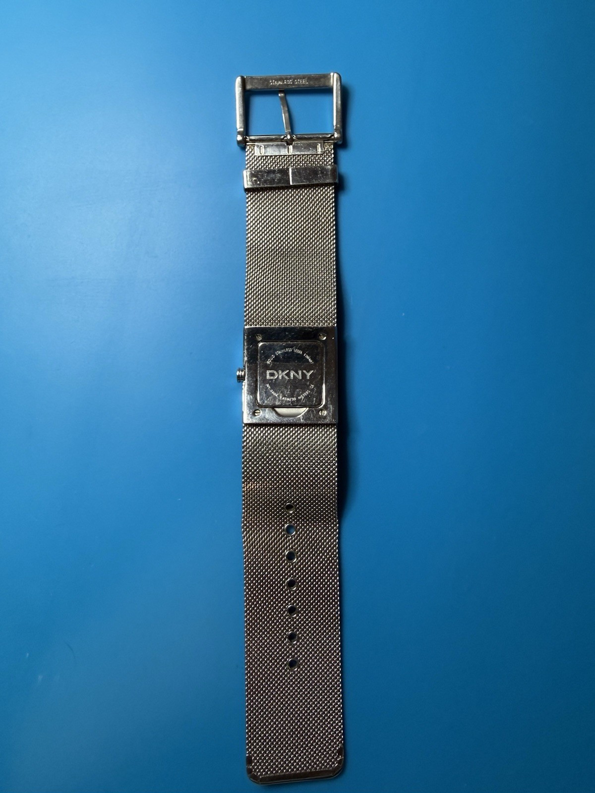 DKNY Women’s Silver Square Dial Mesh Band Quartz Wristwatch 30m