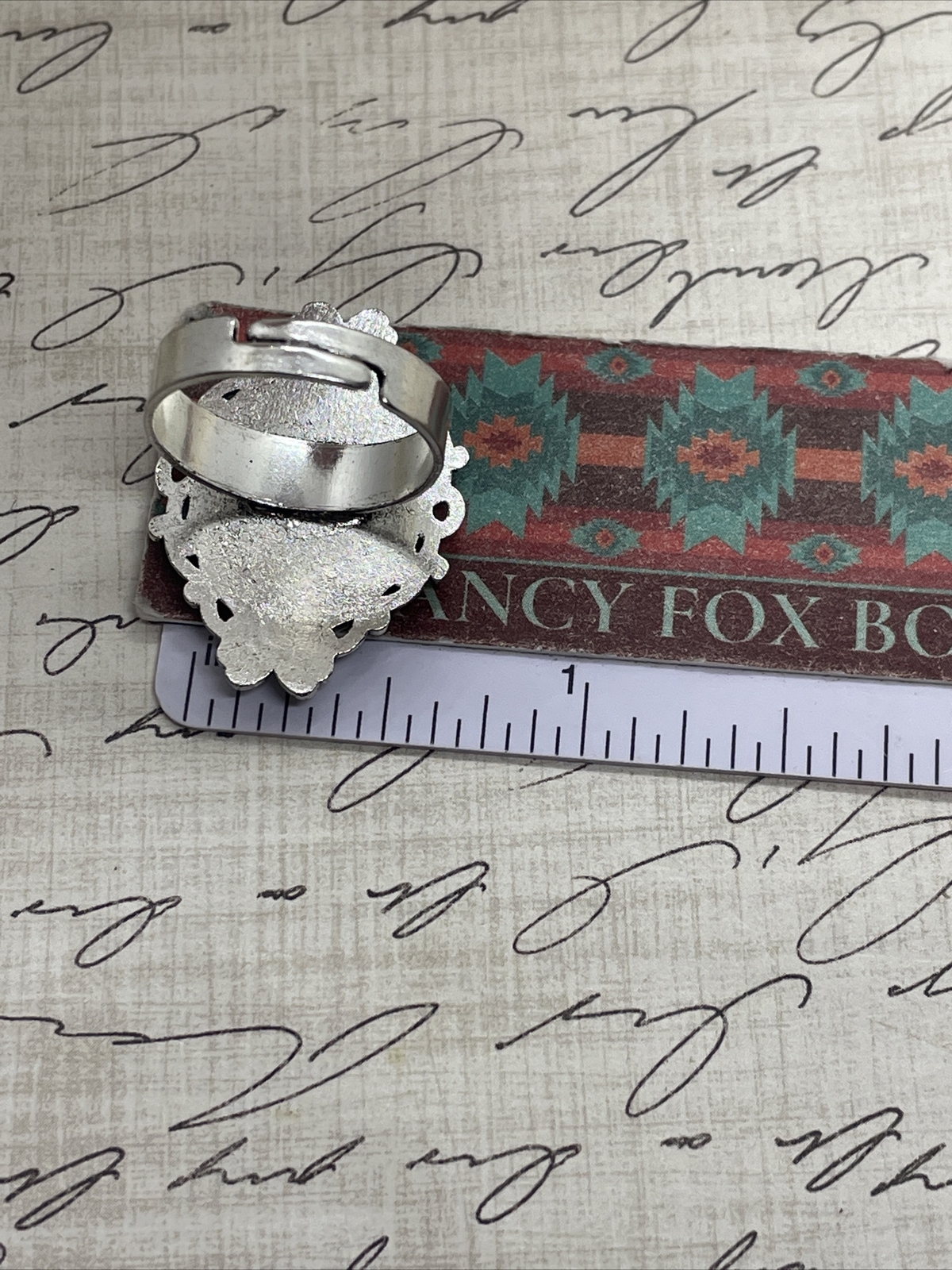 Silver Fox Family Kit Mom Nature Renaissance Gift Ring Adjustable Festival