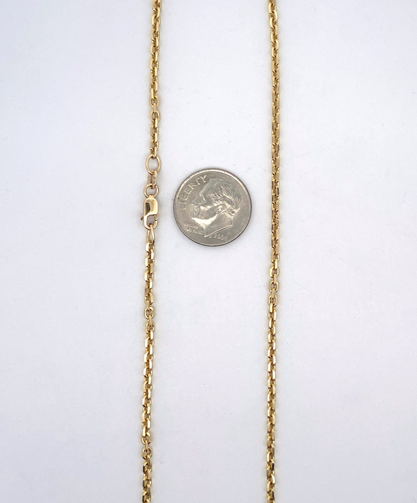 14K Yellow Gold 2mm Solid Rolo Belcher Cable Link Polished Necklace Chain 16″ 7g