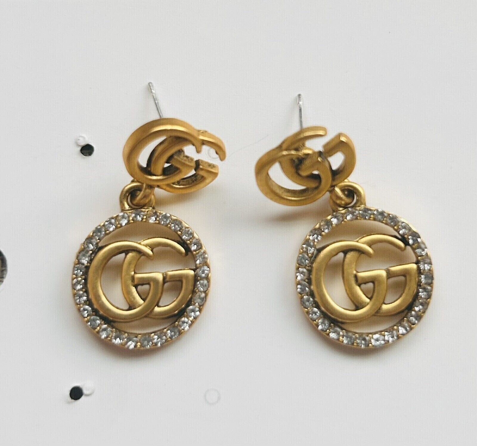 Stunning Drop Dangle Earring Round Cut Simulated Diamond 14k Yellow Gold Plated