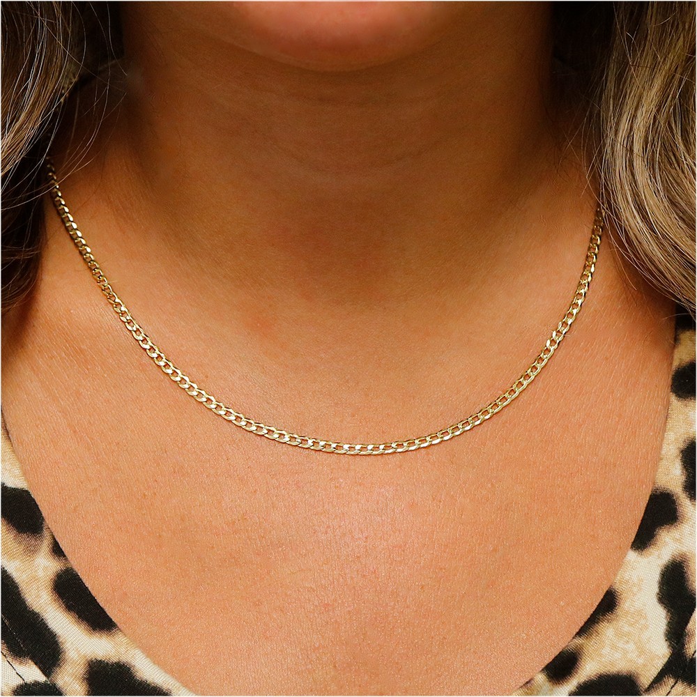 Verona Jewelers 925 Sterling Silver 3MM Curb Cuban Link Chain Necklace , Unisex
