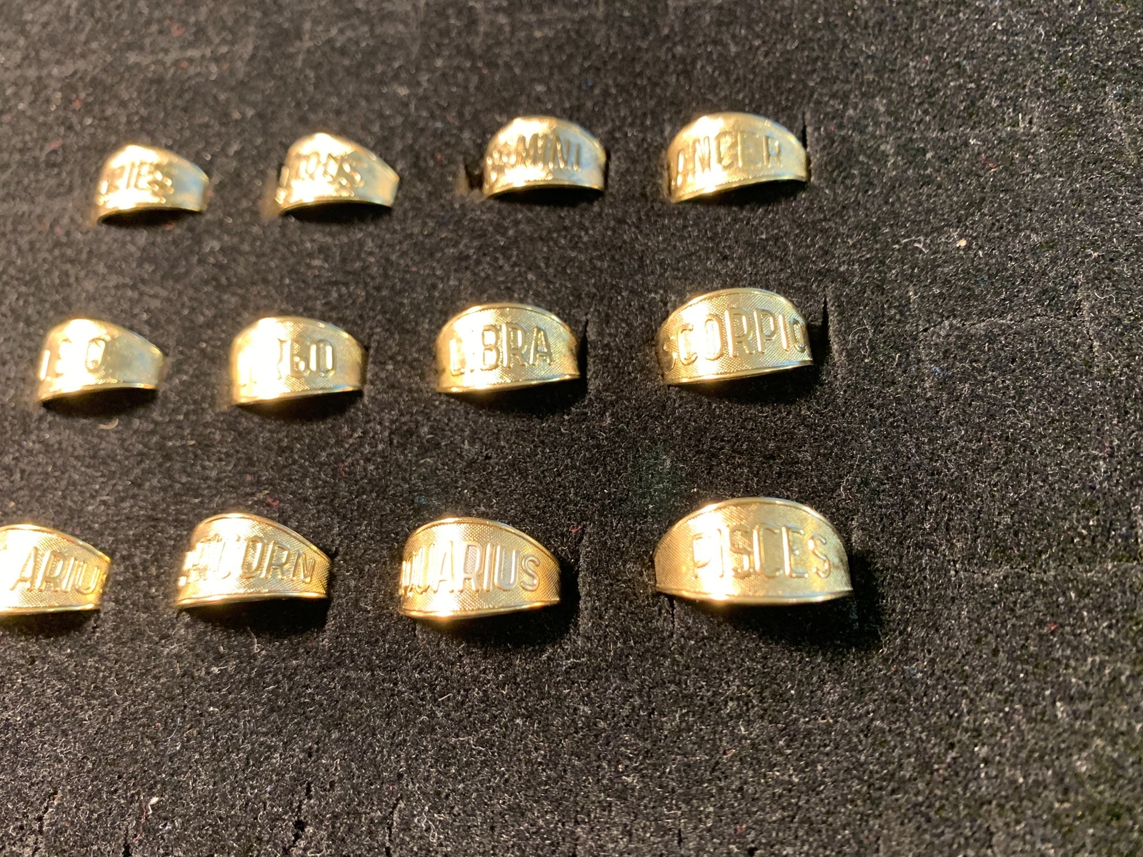 14KT GOLD PLATED ADJUSTABLE ZODIAC RING USA SELLER