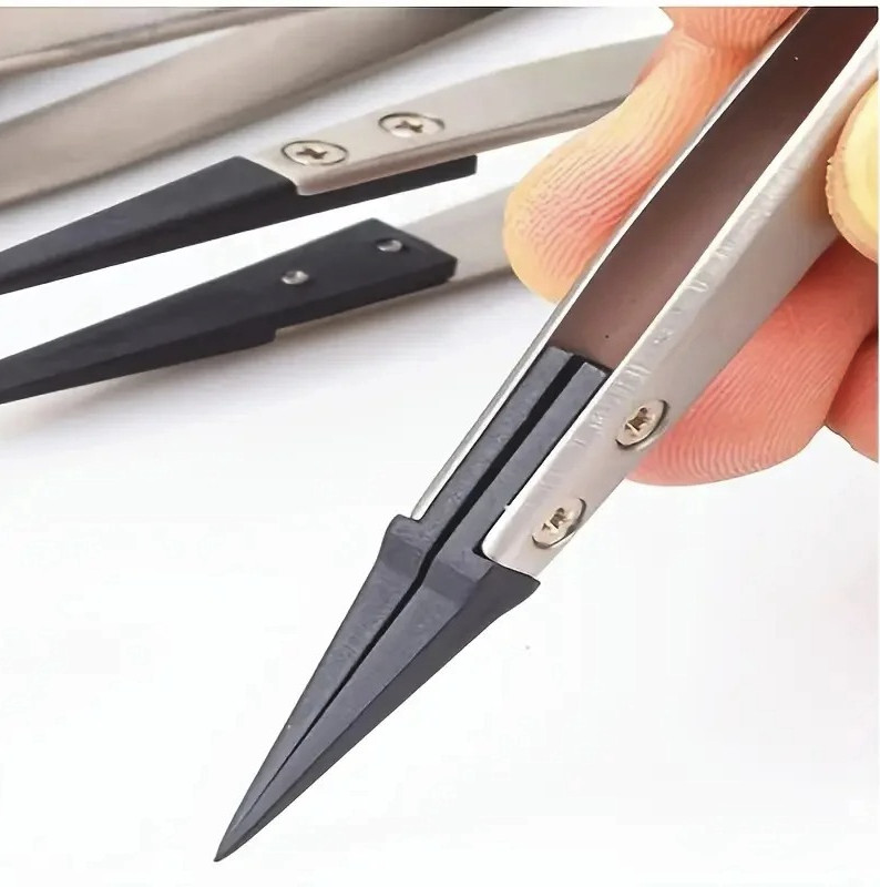 1pc ESD Safe Precision Tweezers Anti Static Electronics Repair Tool – NEW