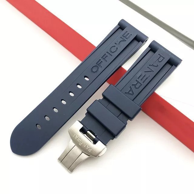 Panerai Watch 22/24/26mm Rubber Dive Strap for Clasp Buckle MXE07XDG Black