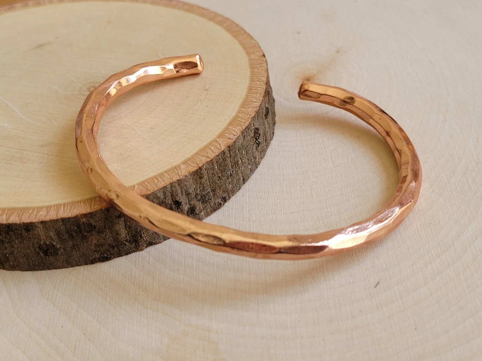 Vintage Hammered Copper Cuff Bracelet Arthritis Pain Relief Therapy Bangle