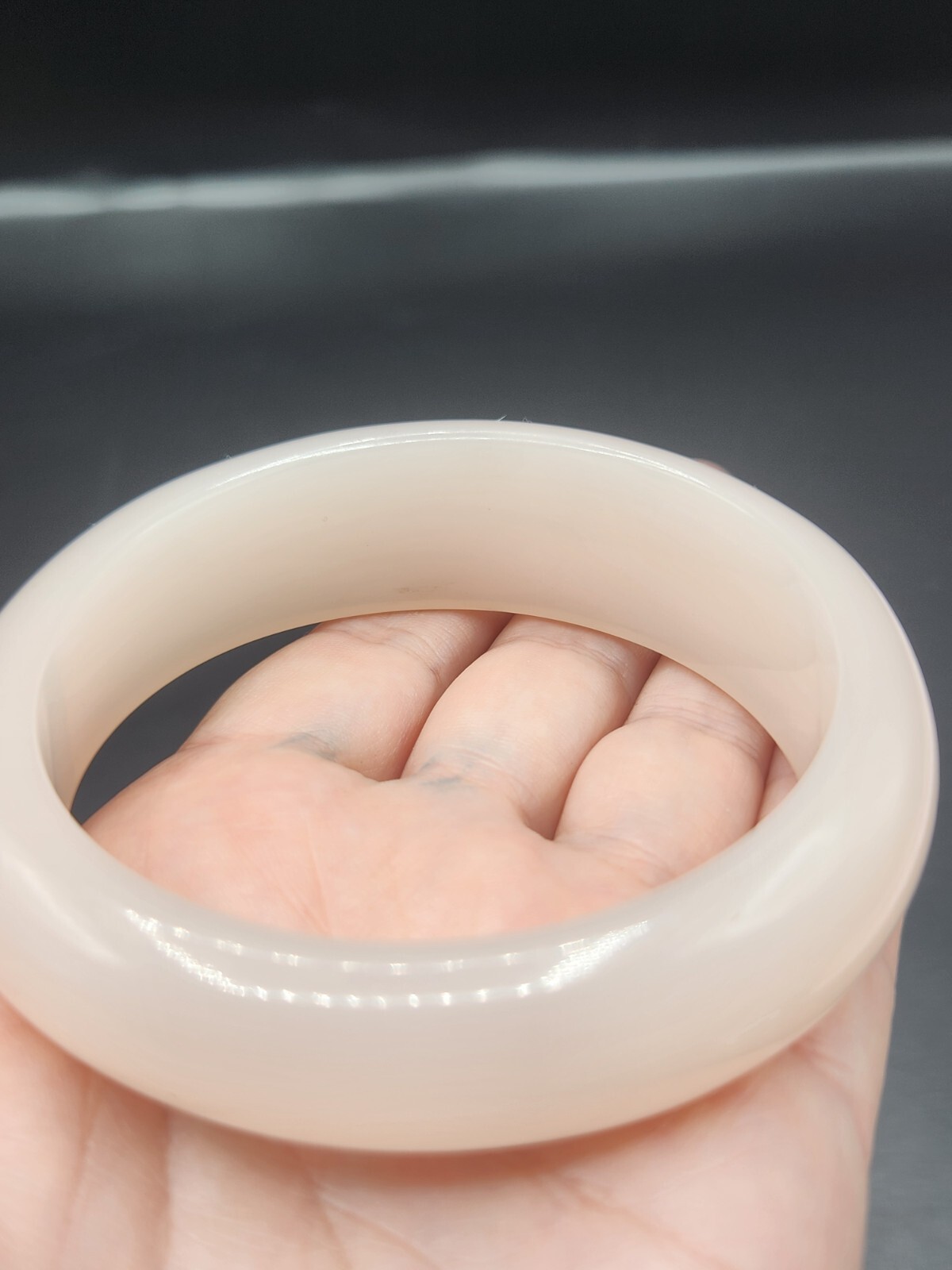 Very Light Pale Pink Acrylic Graduated Bangle Bracelet