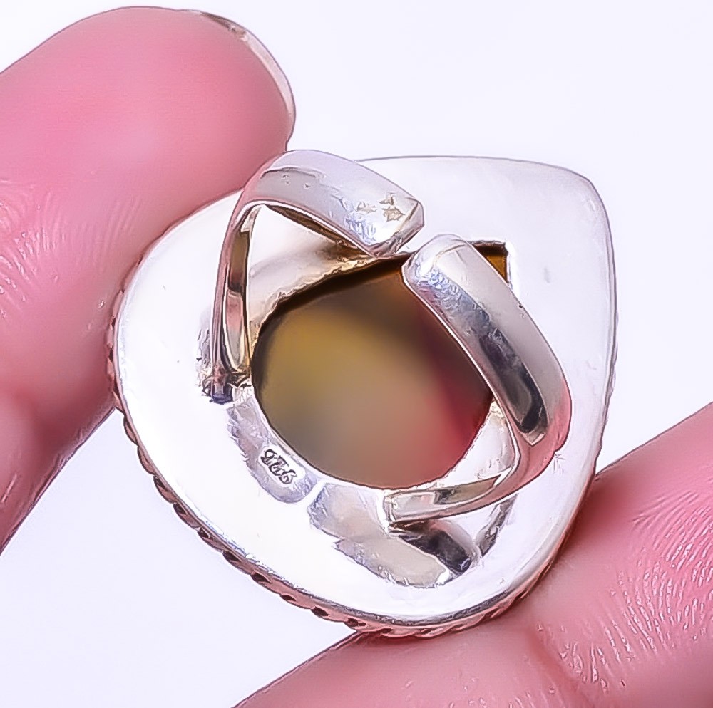Mookaite – Australia Handmade Silver Plated Jewelry Ring Adjustable (R25)