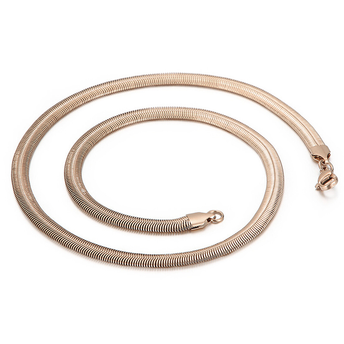 3/4/5/6/8mm New Fashion 316L Stainless Steel Flat Snake Chain Necklace Women Men
