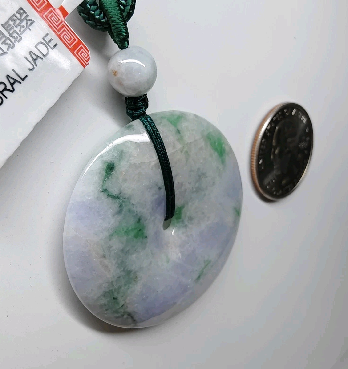 Certificated Jade Donut Pendant Green Round Circle Natural Jadeite hole玉环平安扣翡翠A货
