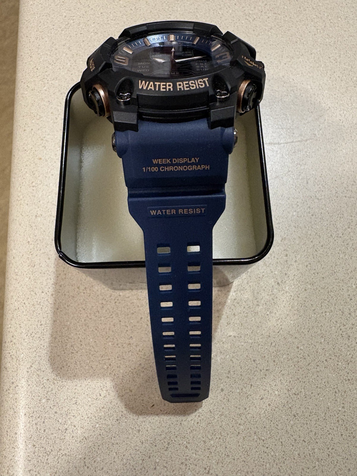SMAEL Men’s Analog-Digital Quartz Sport Watch Blue Resin Band 50m Alarm Chrono