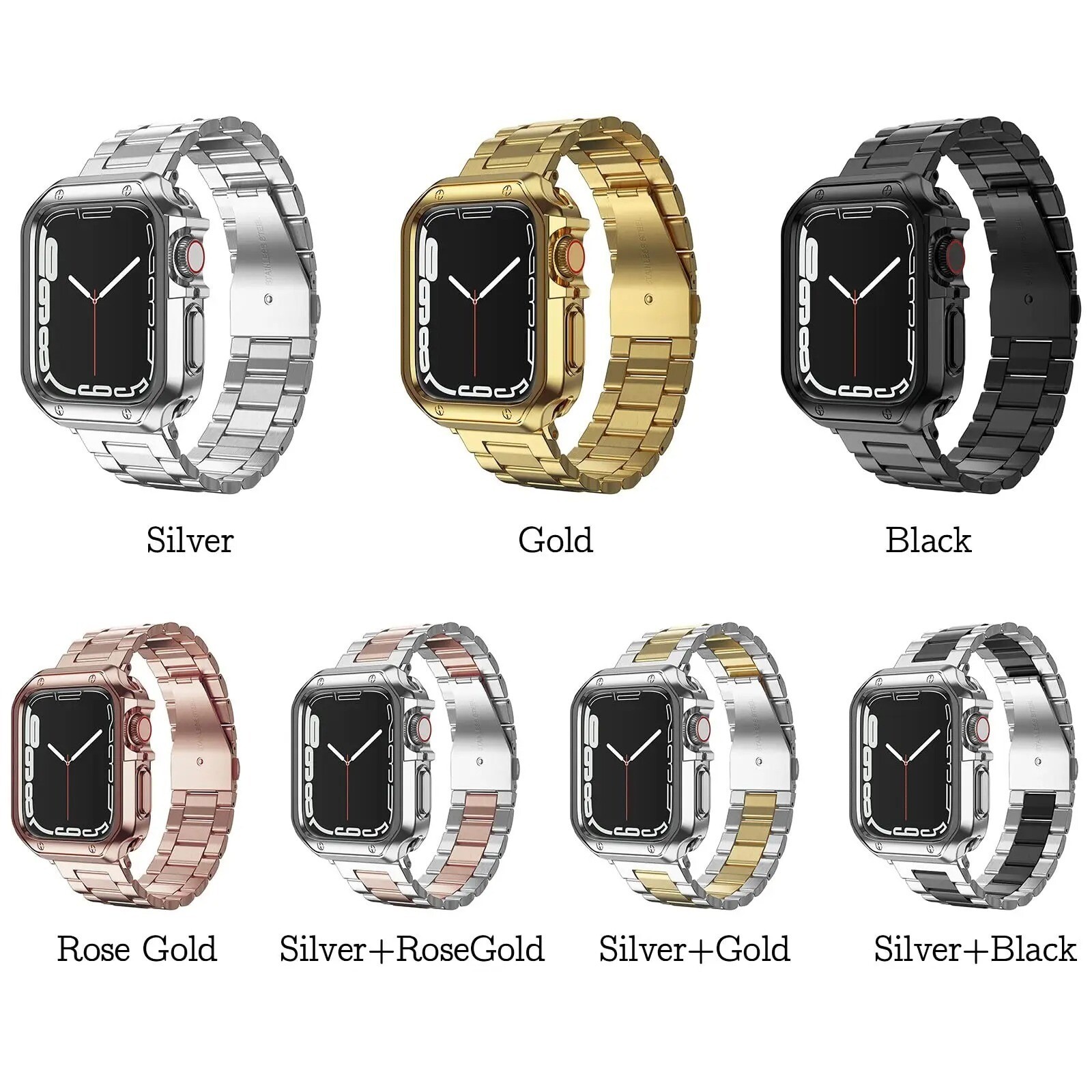 Stainless Steel Band + Case For Apple Watch Ultra 3 11 10 9 8 7 6 SE 5 38mm-49mm