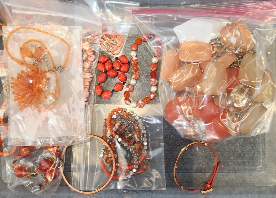 Jewelry Wearable Orange Collection 5 Lbs Lot #692 See Description