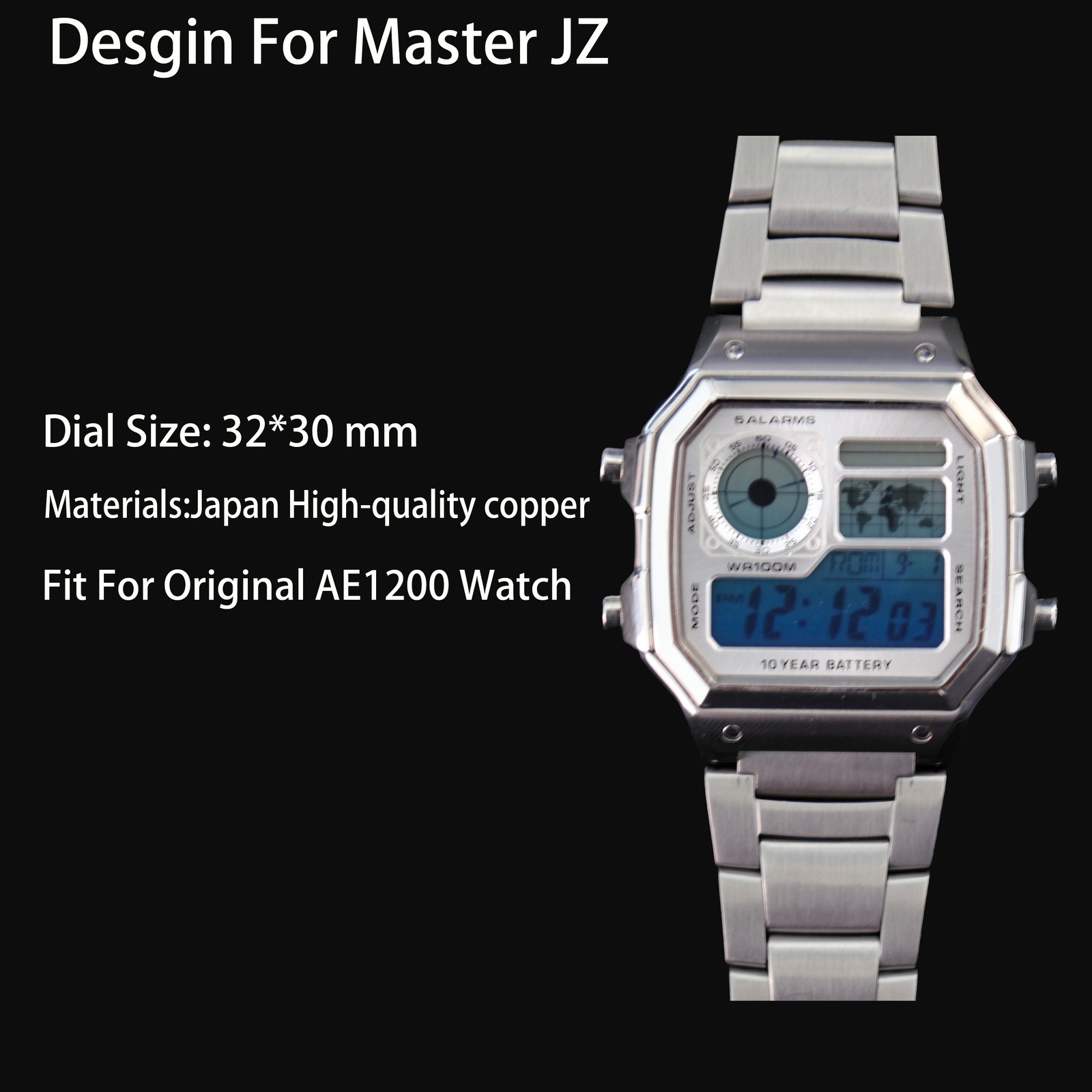 For Casio AE1200 Watch C Faceplate Royale ModSnowflake Texture Sunray WatchDial