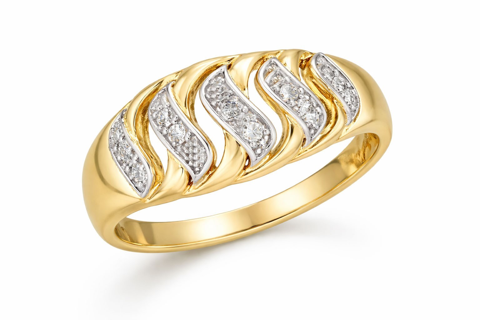 GENUINE DIAMOND DOME RING 10K YELLOW GOLD – Made in USA – Free Appraisal