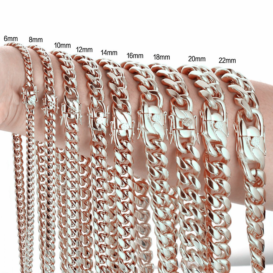 6-18mm Heavy Mens Miami Cuban Link Chain Silver Stainless Steel Necklace Gift