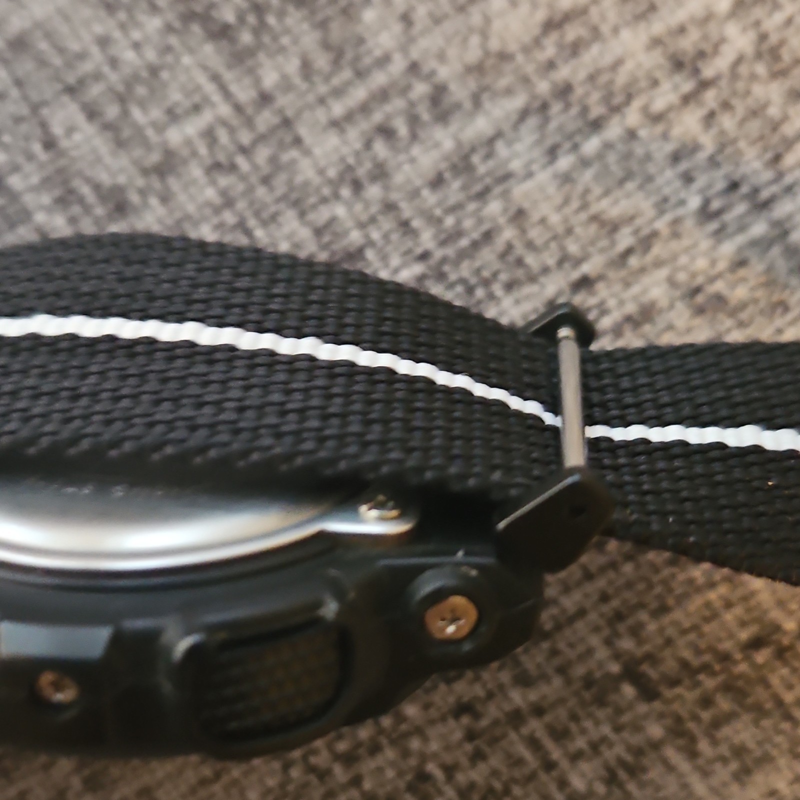 Casio G-SHOCK Analog/Digital 200m Black Case, Jays And Kays Adapter- Nylon Strap
