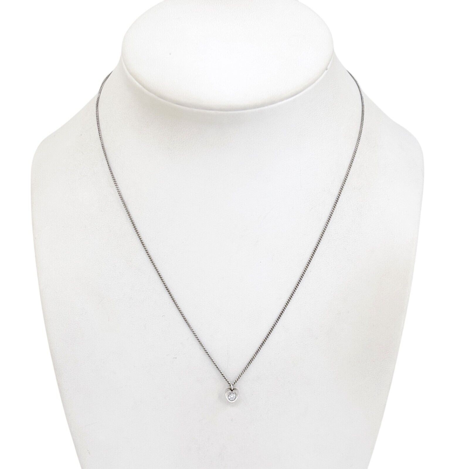 Vintage Canada 925 Sterling Silver Cubic Zirconia Pendant Necklace 16″
