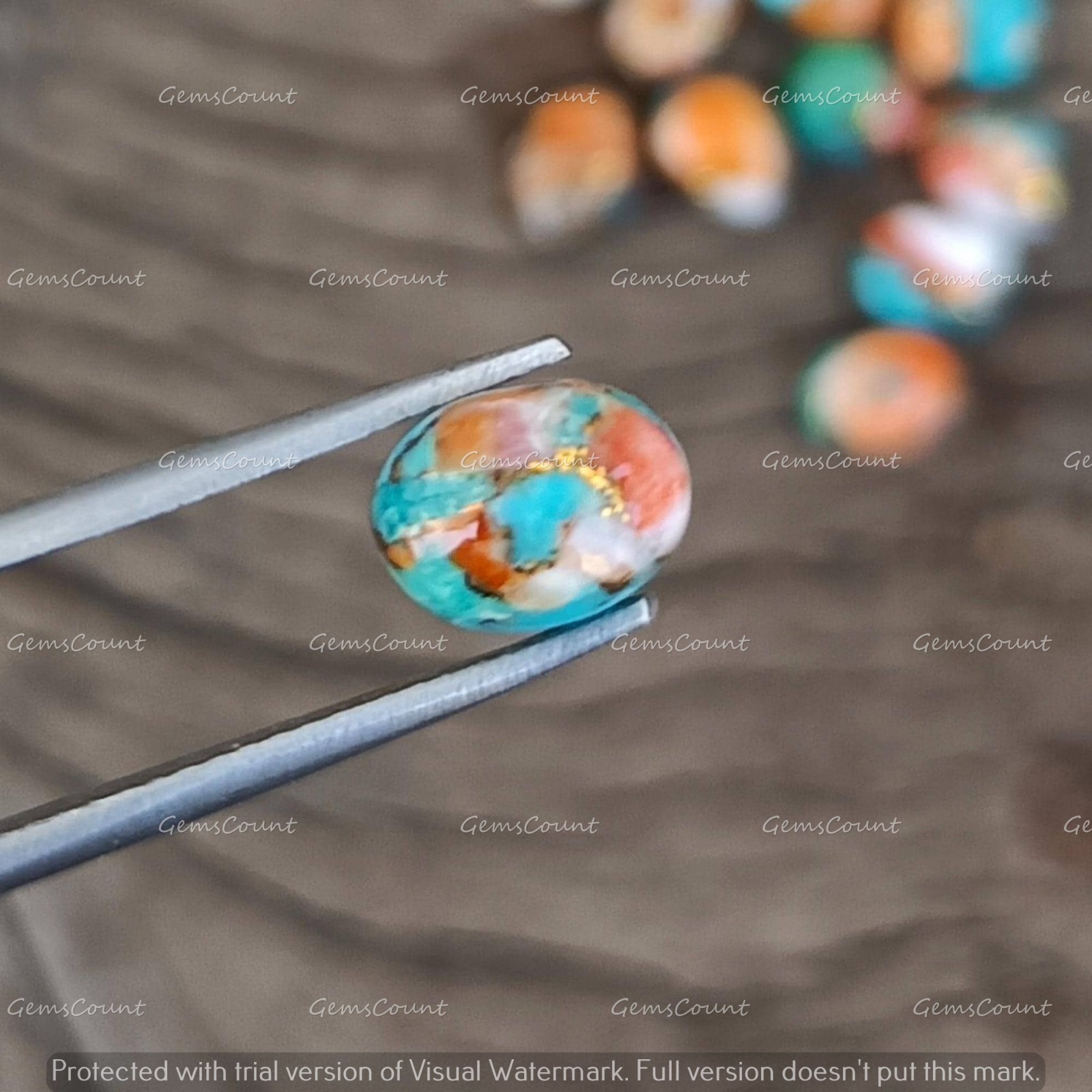 Natural Oyster Turquoise Oval Cabochon Gemstones For Crafting 3x5mm-15x20mm
