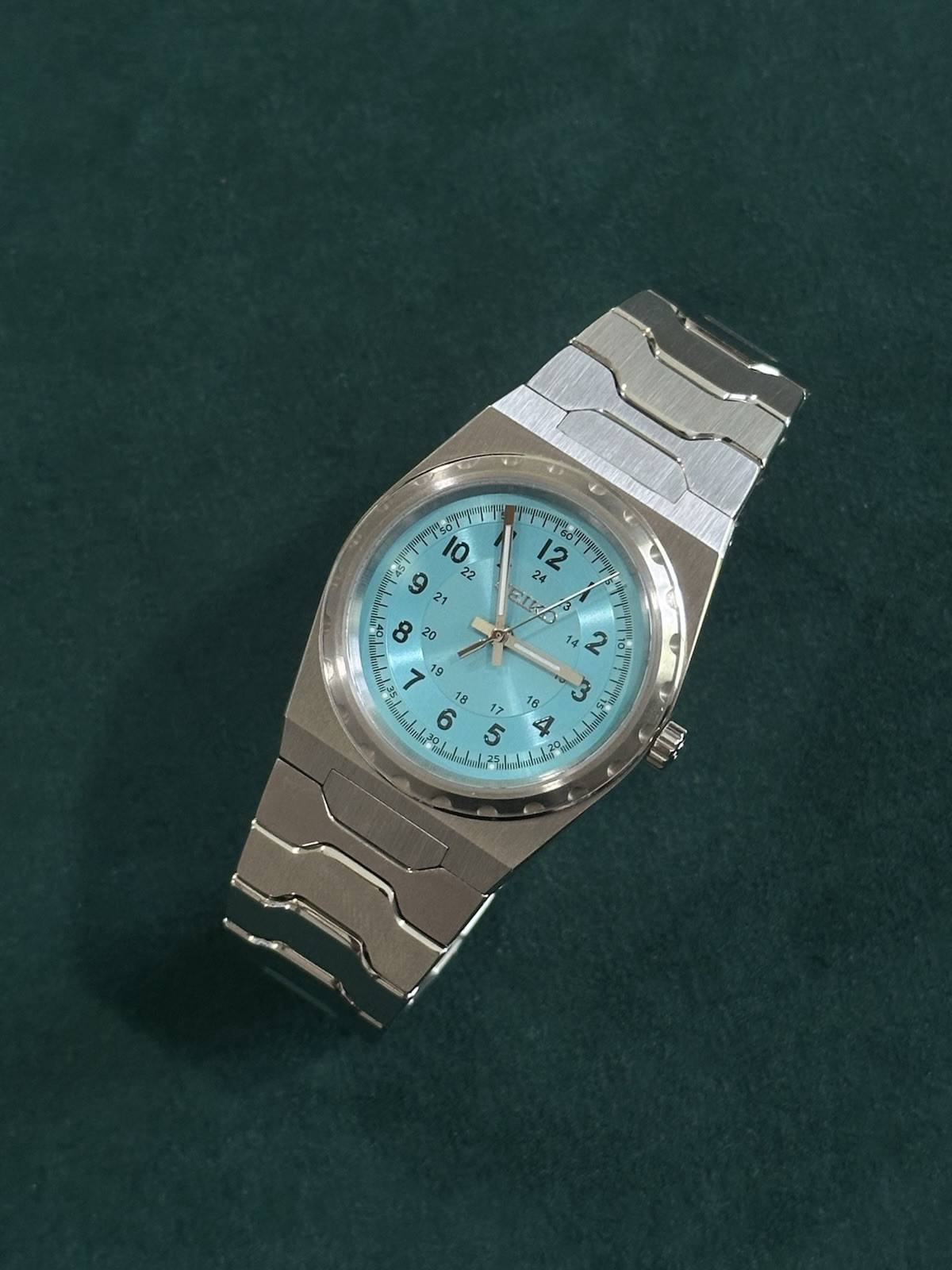 Custom VJ21 37mm Blue dial Dress Watch Ultra Thin 7mm