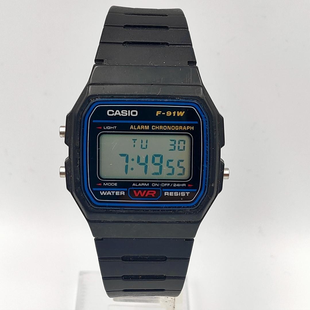 USED Casio F-91W Module 583 Digital Chronograph Watch
