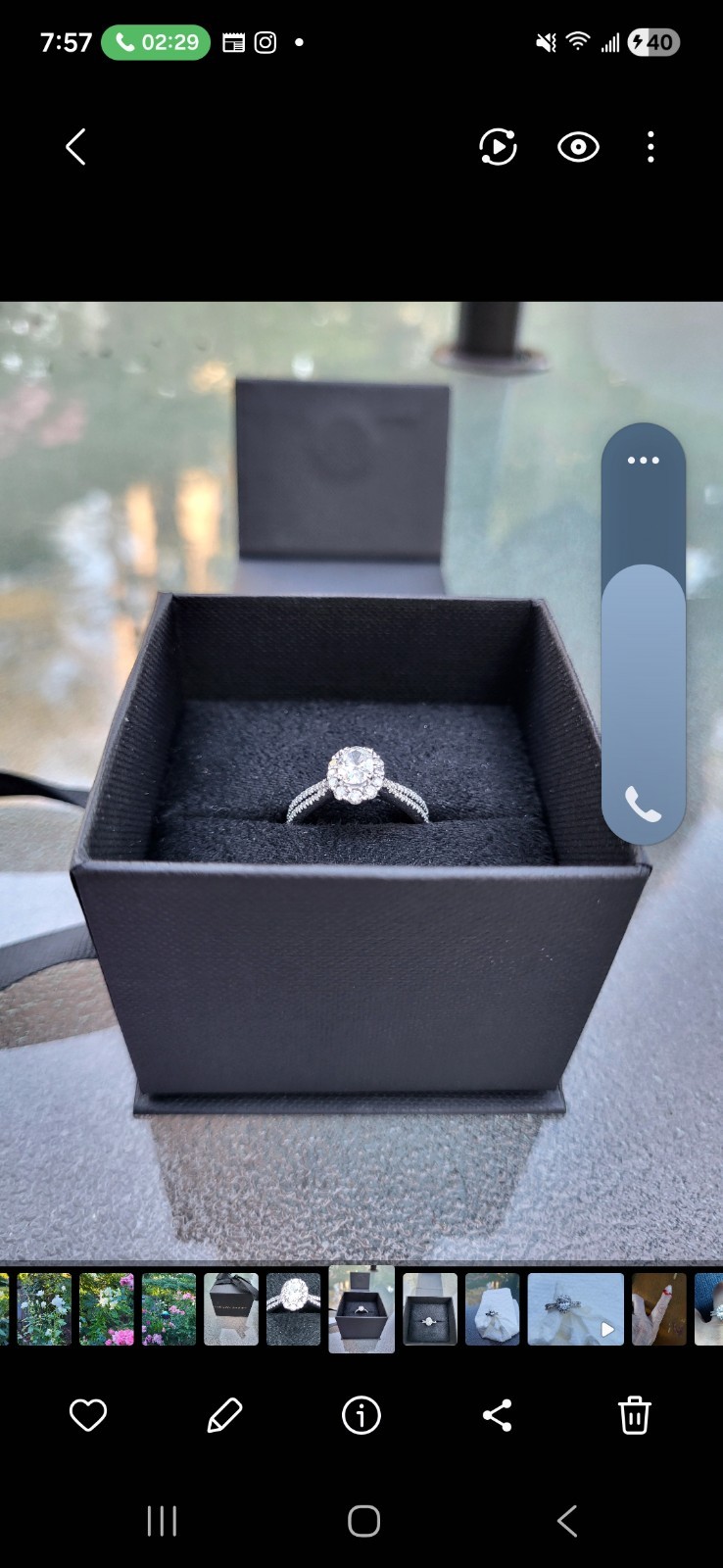 14k White Gold Genuine Diamond Engagement Ring