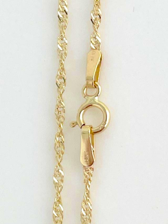 14K Solid Yellow Gold S-020Y Singapore Chain 1.0 Grams Length 16 inches (40 cm)