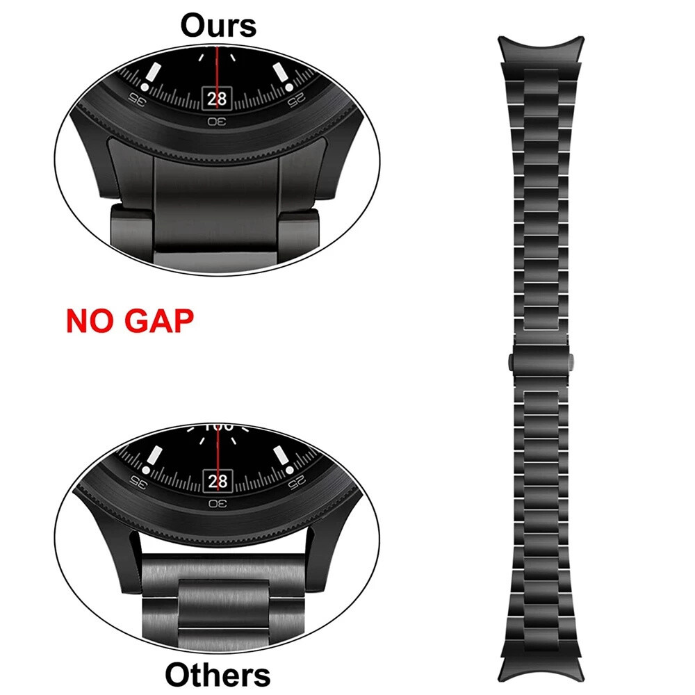 No Gaps Stainless Metal Strap Band For Samsung Galaxy Watch 6 5 4 40/44/43/47mm