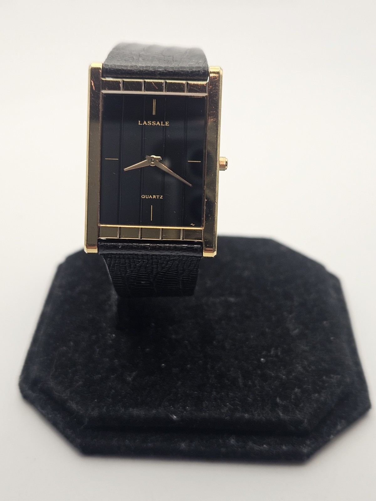 Seiko Lassale Men’s Vintage Gold Tone Watch Quarts Tank Style, Ultra Thin, Works