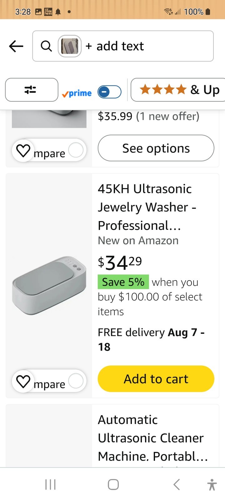 New Ultrasonic Jewelry Cleaner Machine 3 Mode Glasses Ring Earring Cleaner