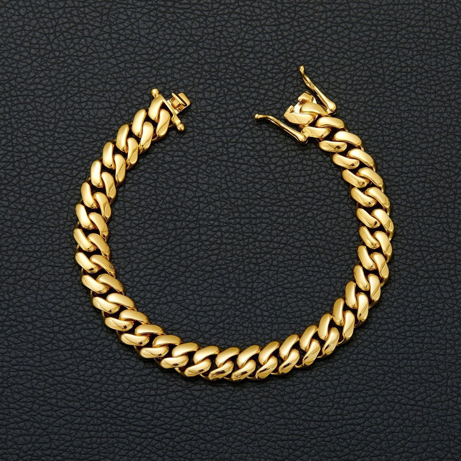 10-22mm Miami Cuban Link Chain Necklace Bracelet 14k Gold Plated Stainless Steel